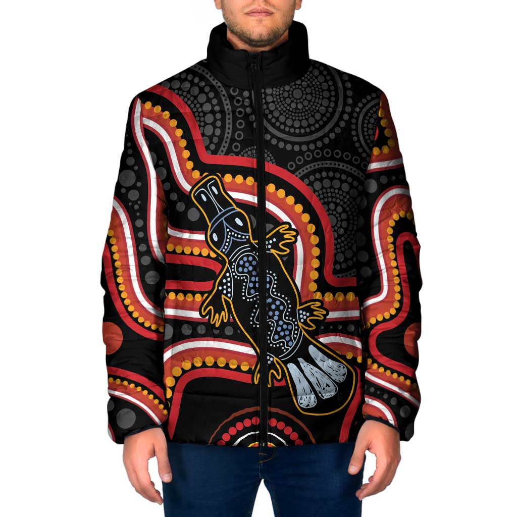 Indigenous Platypus Australia Padded Jacket Australian Aboriginal Art Proud