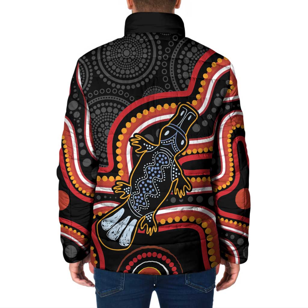 Indigenous Platypus Australia Padded Jacket Australian Aboriginal Art Proud