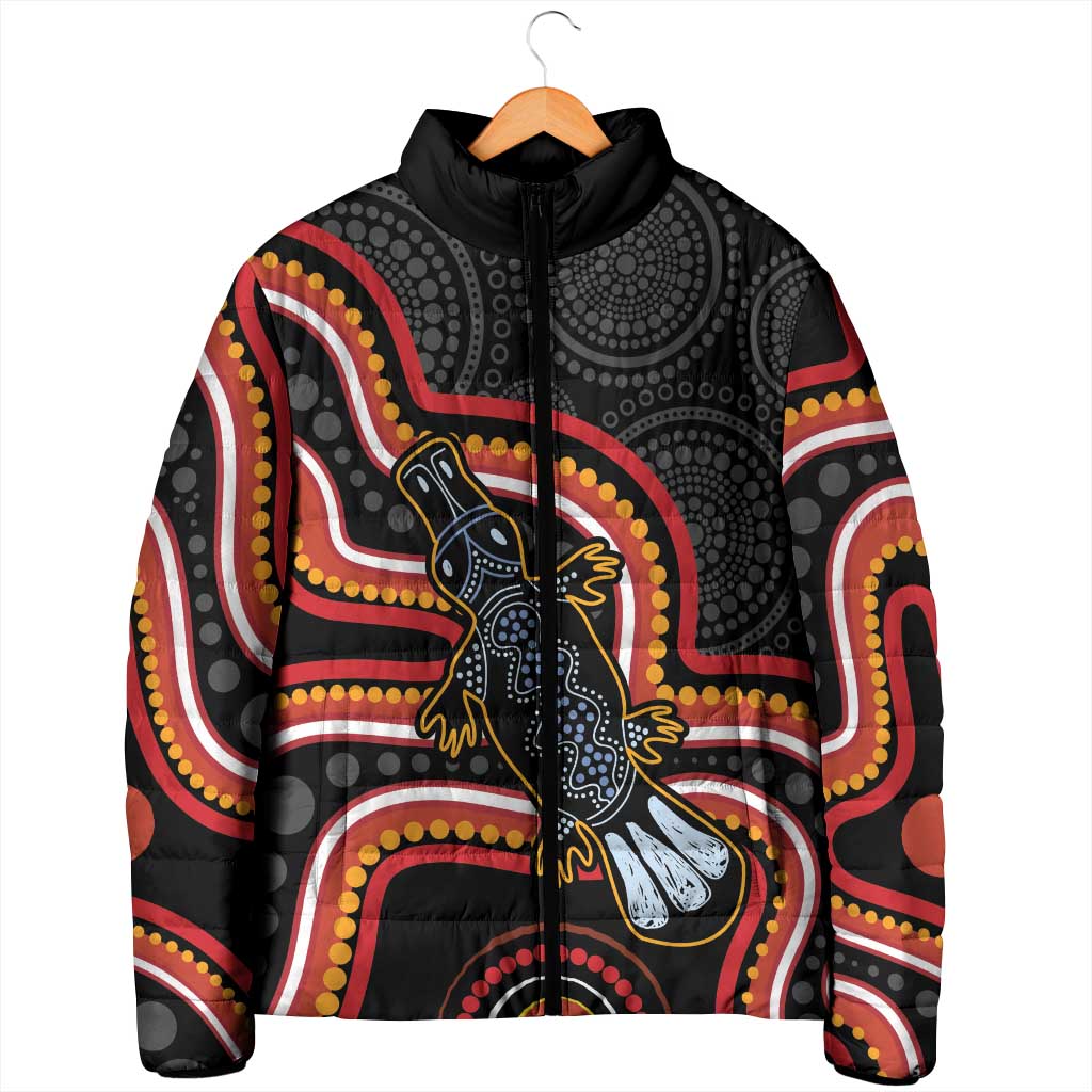 Indigenous Platypus Australia Padded Jacket Australian Aboriginal Art Proud