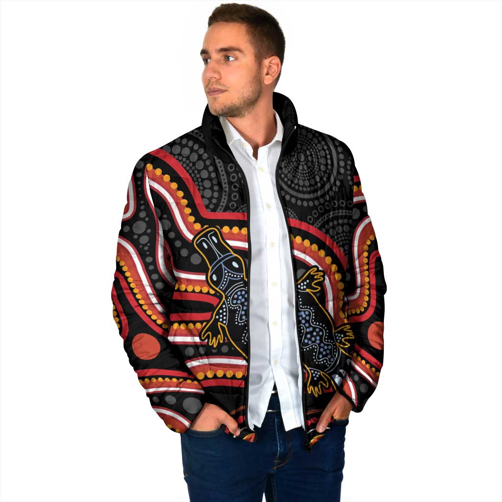Indigenous Platypus Australia Padded Jacket Australian Aboriginal Art Proud