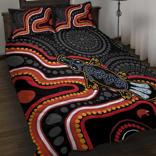 Indigenous Platypus Australia Quilt Bed Set Australian Aboriginal Art Proud