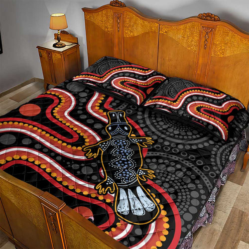 Indigenous Platypus Australia Quilt Bed Set Australian Aboriginal Art Proud