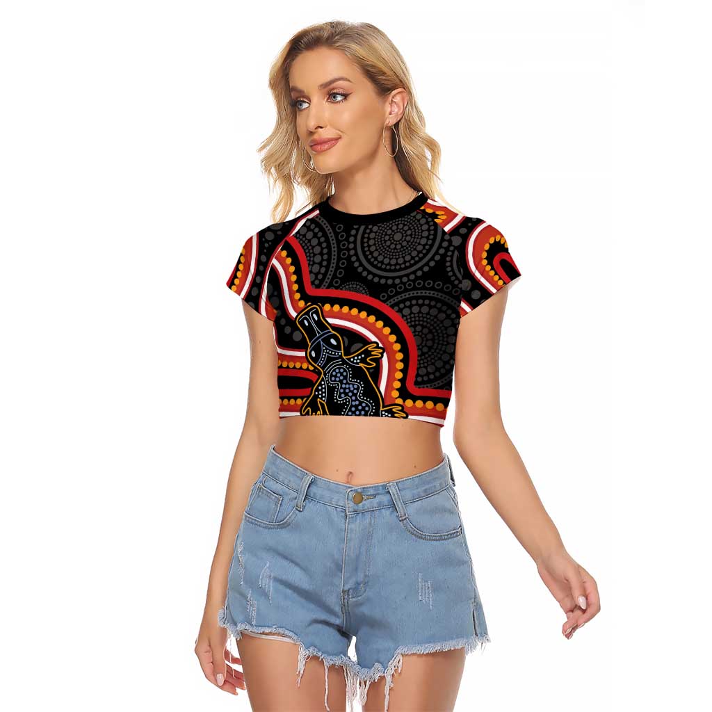 Indigenous Platypus Australia Raglan Cropped T Shirt Australian Aboriginal Art Proud