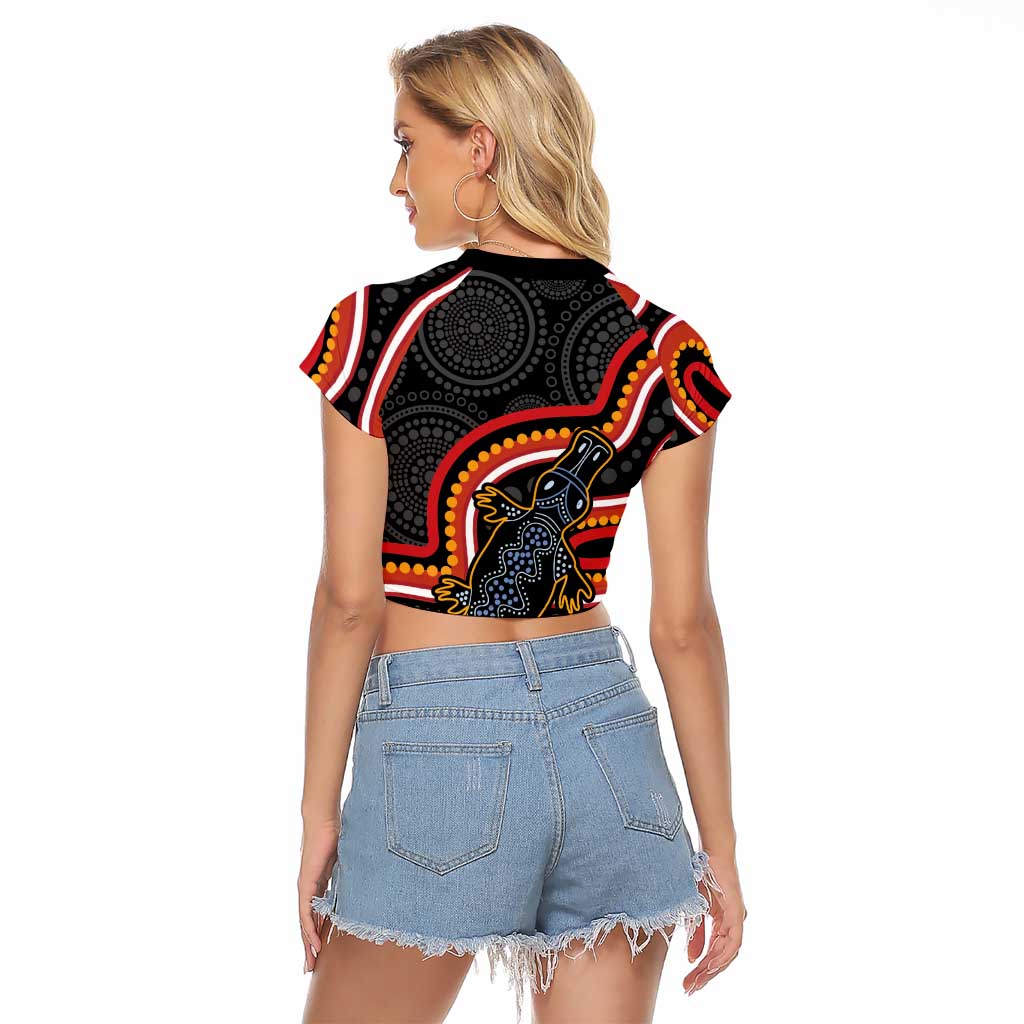 Indigenous Platypus Australia Raglan Cropped T Shirt Australian Aboriginal Art Proud