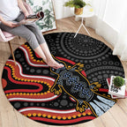 Indigenous Platypus Australia Round Carpet Australian Aboriginal Art Proud