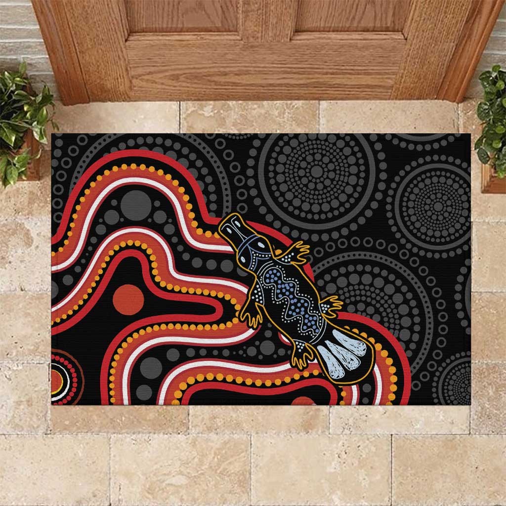 Indigenous Platypus Australia Rubber Doormat Australian Aboriginal Art Proud