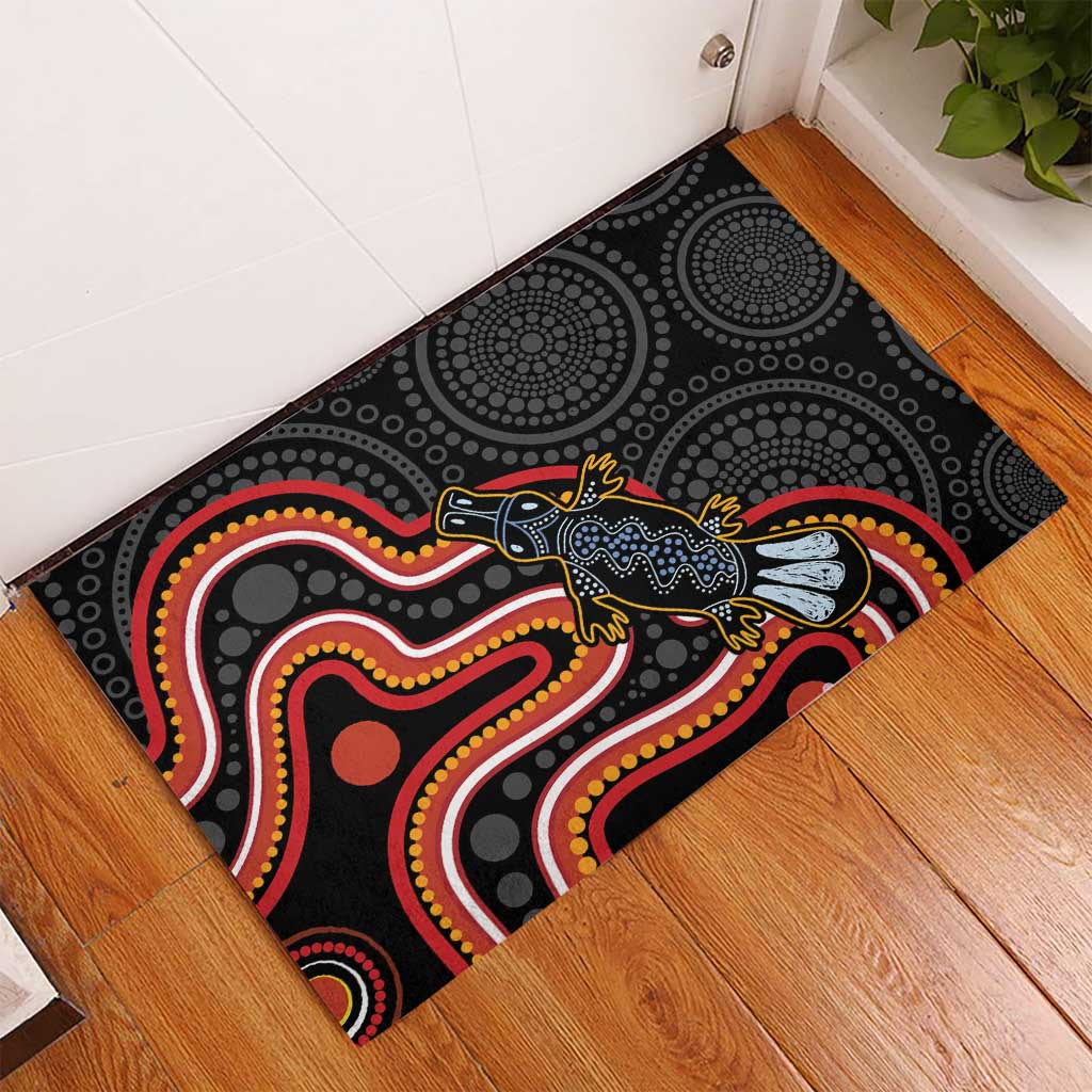 Indigenous Platypus Australia Rubber Doormat Australian Aboriginal Art Proud