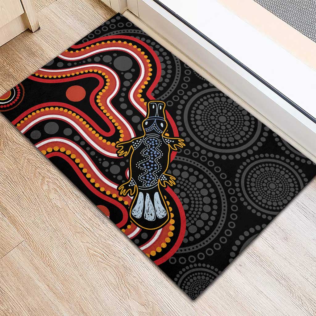 Indigenous Platypus Australia Rubber Doormat Australian Aboriginal Art Proud