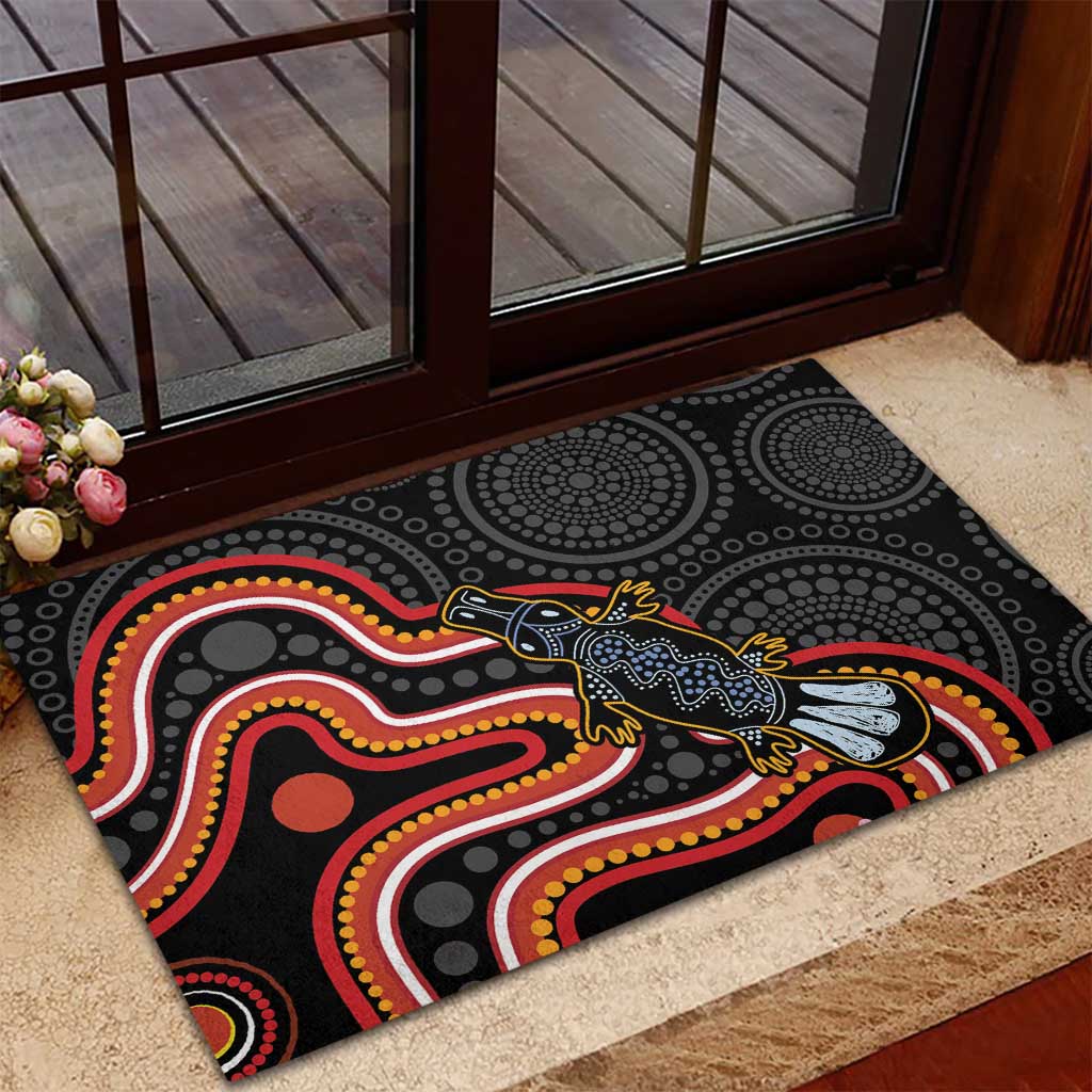 Indigenous Platypus Australia Rubber Doormat Australian Aboriginal Art Proud