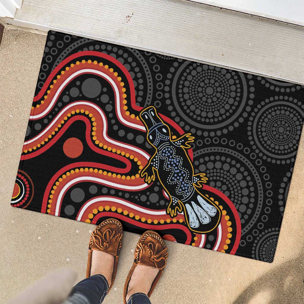 Indigenous Platypus Australia Rubber Doormat Australian Aboriginal Art Proud