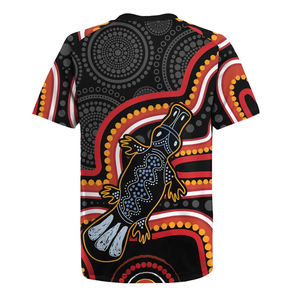Indigenous Platypus Australia Rugby Jersey Australian Aboriginal Art Proud