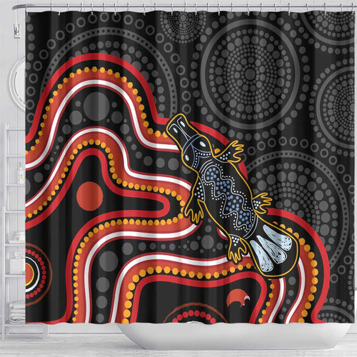 Indigenous Platypus Australia Shower Curtain Australian Aboriginal Art Proud