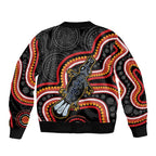 Indigenous Platypus Australia Sleeve Zip Bomber Jacket Australian Aboriginal Art Proud