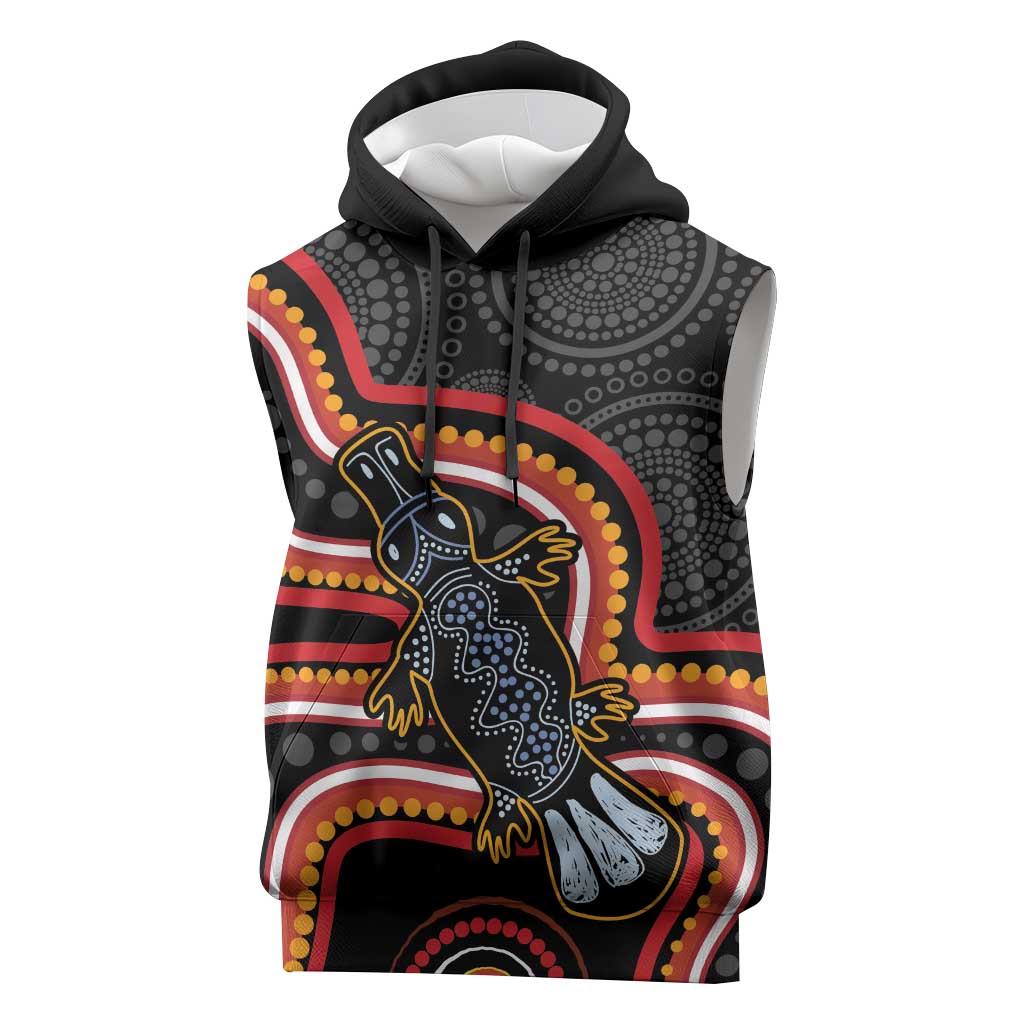 Indigenous Platypus Australia Sleeveless Hoodie Australian Aboriginal Art Proud