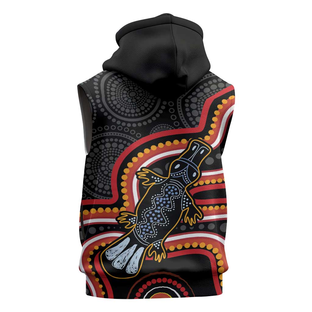 Indigenous Platypus Australia Sleeveless Hoodie Australian Aboriginal Art Proud