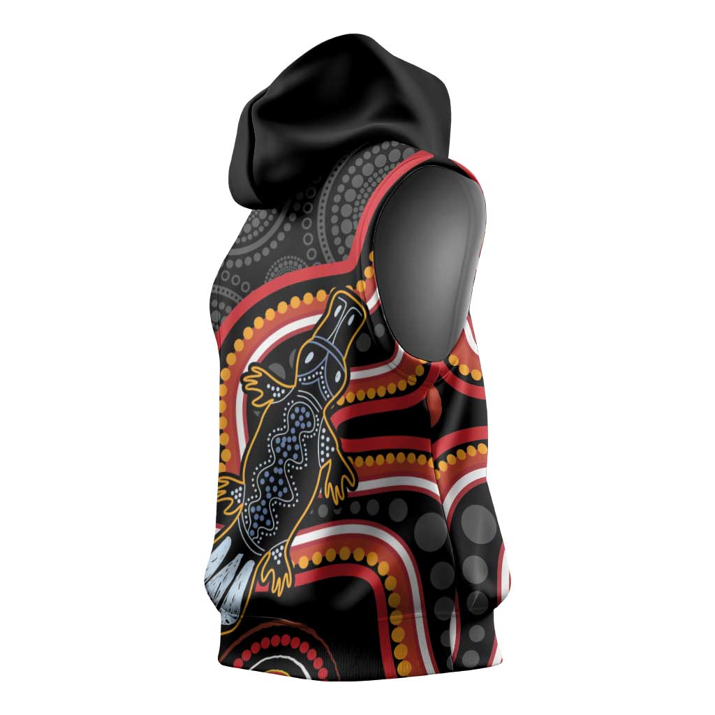 Indigenous Platypus Australia Sleeveless Hoodie Australian Aboriginal Art Proud