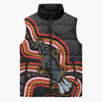 Indigenous Platypus Australia Sleeveless Puffer Jacket Australian Aboriginal Art Proud