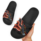 Indigenous Platypus Australia Slide Sandals Australian Aboriginal Art Proud
