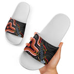 Indigenous Platypus Australia Slide Sandals Australian Aboriginal Art Proud