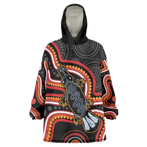 Indigenous Platypus Australia Wearable Blanket Hoodie Australian Aboriginal Art Proud