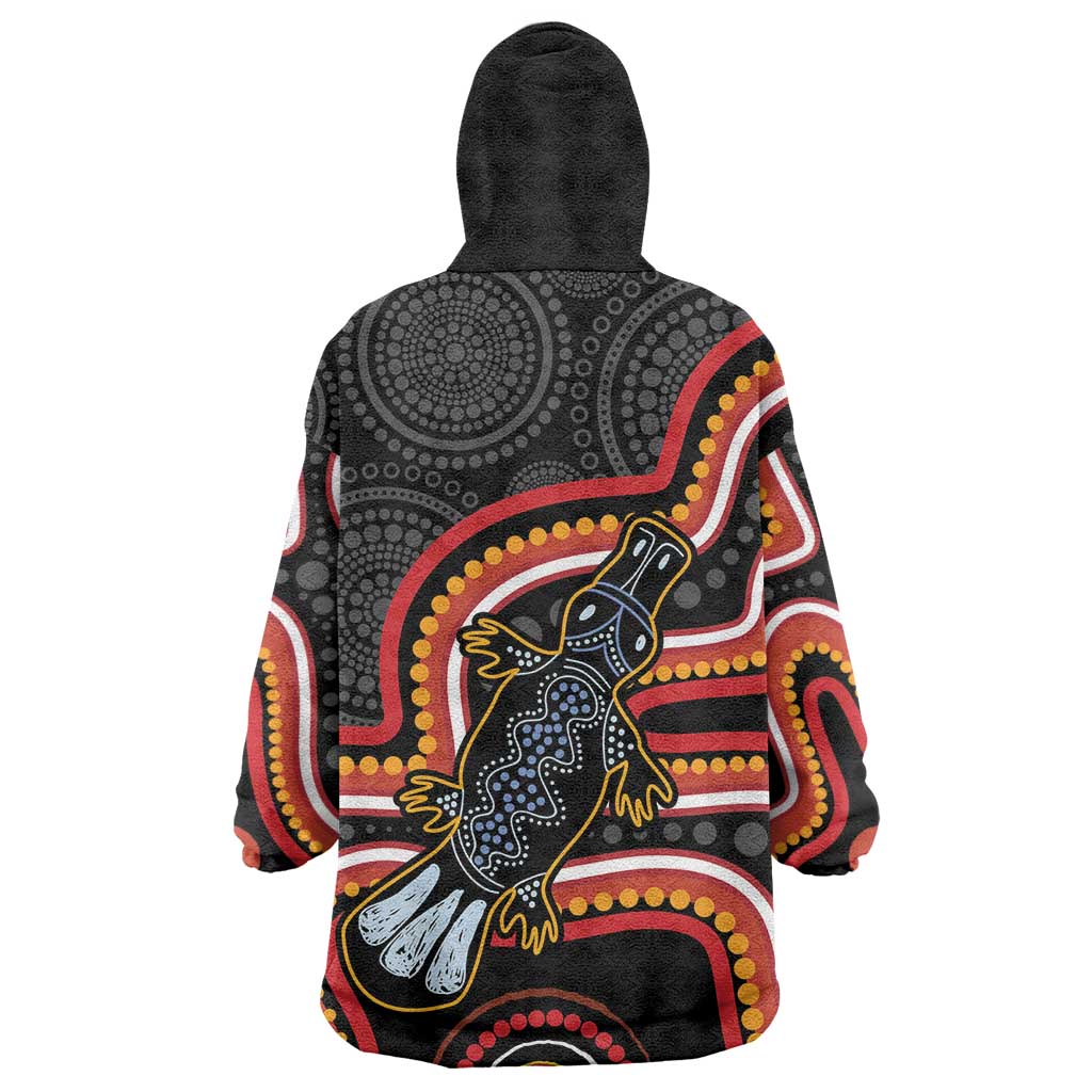 Indigenous Platypus Australia Wearable Blanket Hoodie Australian Aboriginal Art Proud