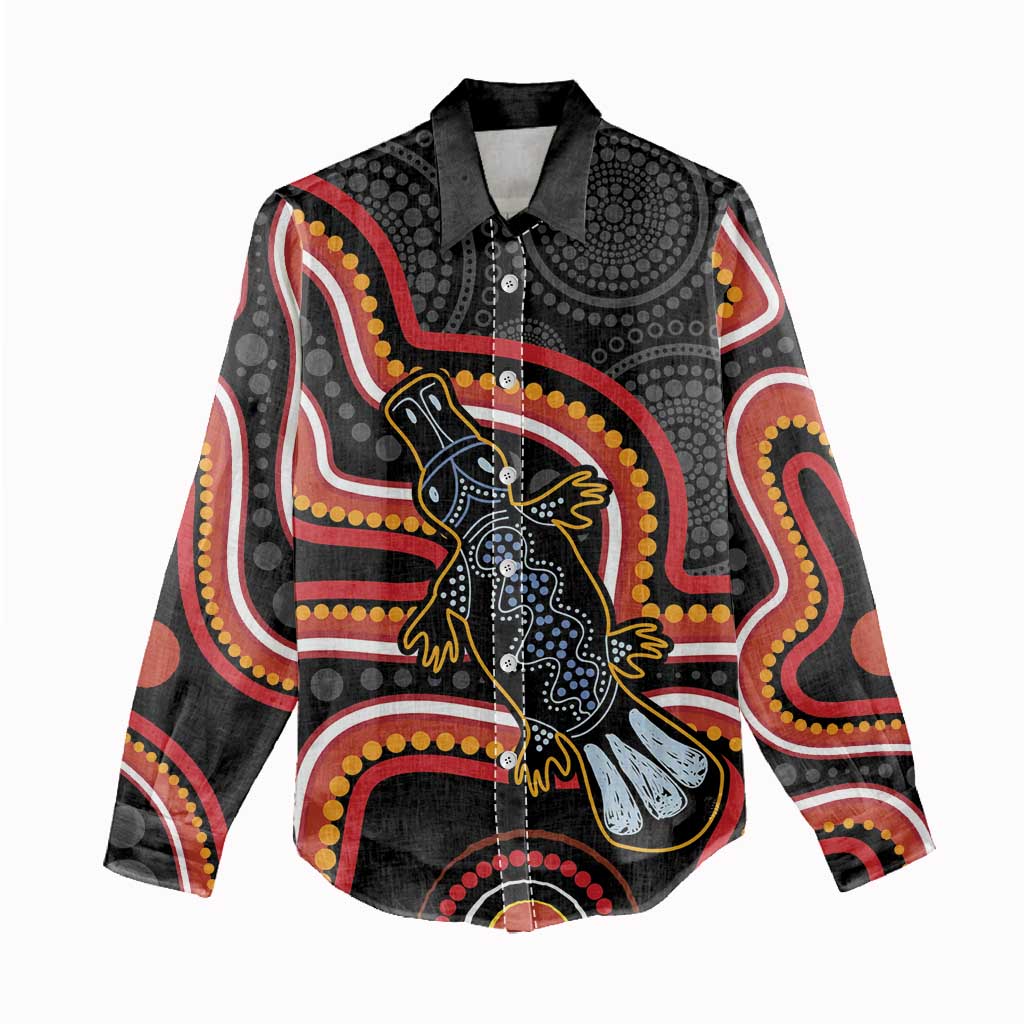 Indigenous Platypus Australia Women Casual Shirt Australian Aboriginal Art Proud