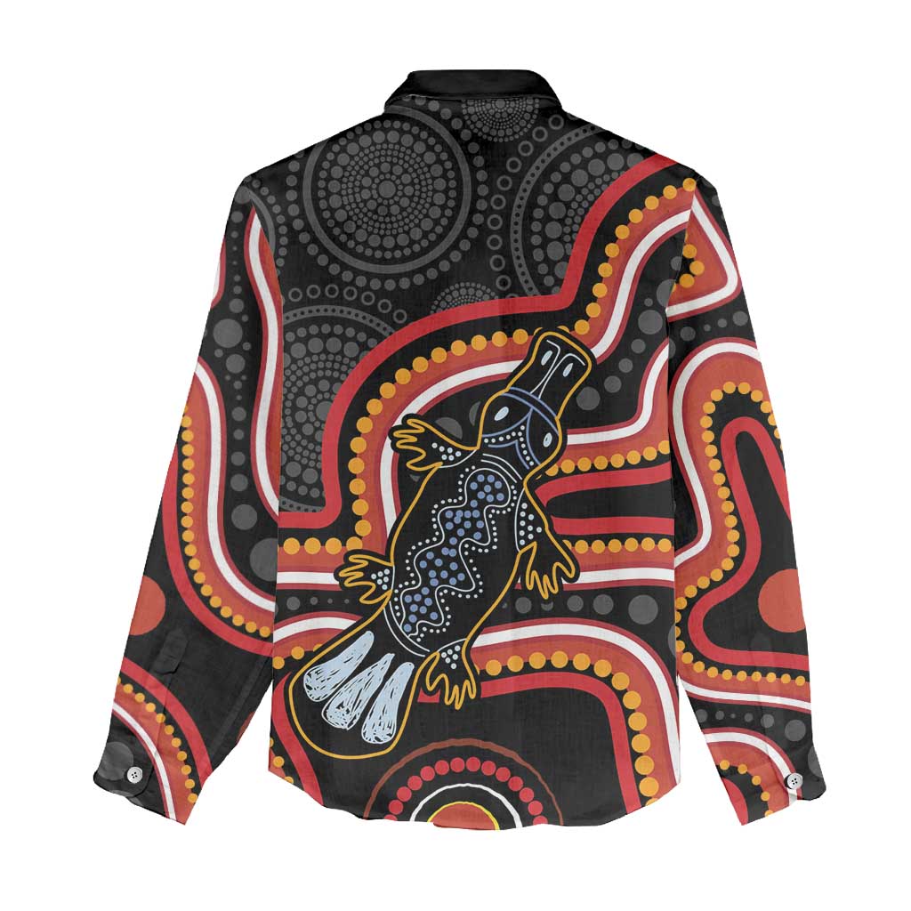 Indigenous Platypus Australia Women Casual Shirt Australian Aboriginal Art Proud
