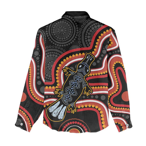 Indigenous Platypus Australia Women Casual Shirt Australian Aboriginal Art Proud