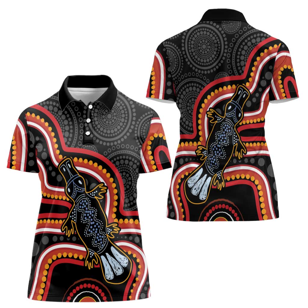 Indigenous Platypus Australia Women Polo Shirt Australian Aboriginal Art Proud