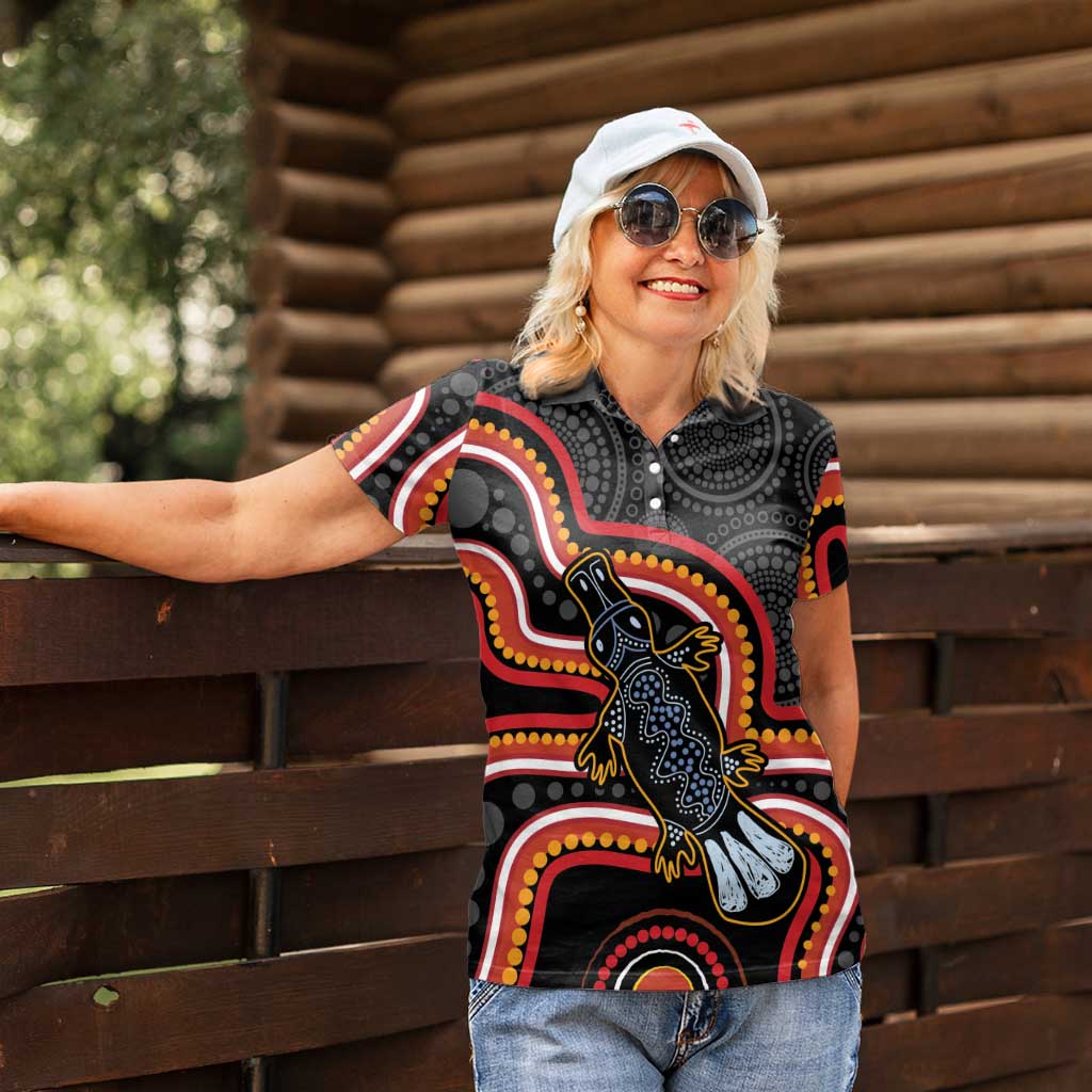 Indigenous Platypus Australia Women Polo Shirt Australian Aboriginal Art Proud