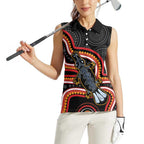 Indigenous Platypus Australia Women Sleeveless Polo Shirt Australian Aboriginal Art Proud