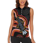 Indigenous Platypus Australia Women Sleeveless Polo Shirt Australian Aboriginal Art Proud