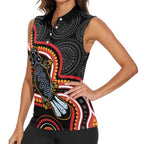 Indigenous Platypus Australia Women Sleeveless Polo Shirt Australian Aboriginal Art Proud