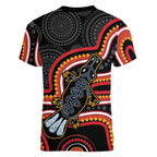 Indigenous Platypus Australia Women V-Neck T-Shirt Australian Aboriginal Art Proud