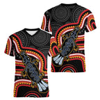 Indigenous Platypus Australia Women V-Neck T-Shirt Australian Aboriginal Art Proud