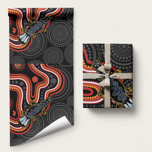 Indigenous Platypus Australia Wrapping Paper Australian Aboriginal Art Proud
