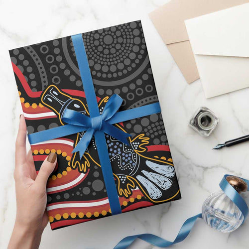 Indigenous Platypus Australia Wrapping Paper Australian Aboriginal Art Proud