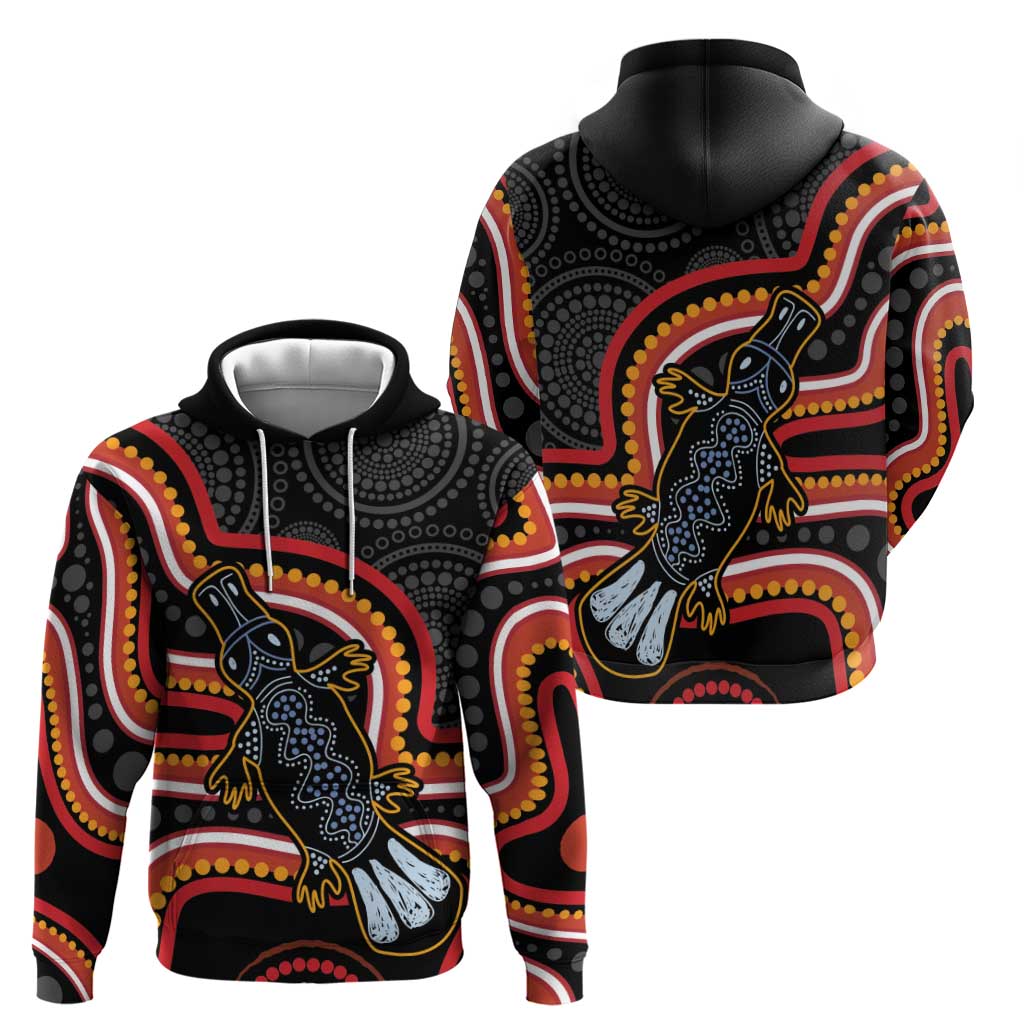 Indigenous Platypus Australia Zip Hoodie Australian Aboriginal Art Proud