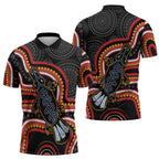 Indigenous Platypus Australia Zipper Polo Shirt Australian Aboriginal Art Proud