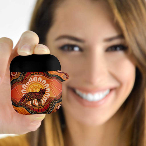 Indigenous Dingo Australia AirPods Case Australian Aboriginal Art Proud