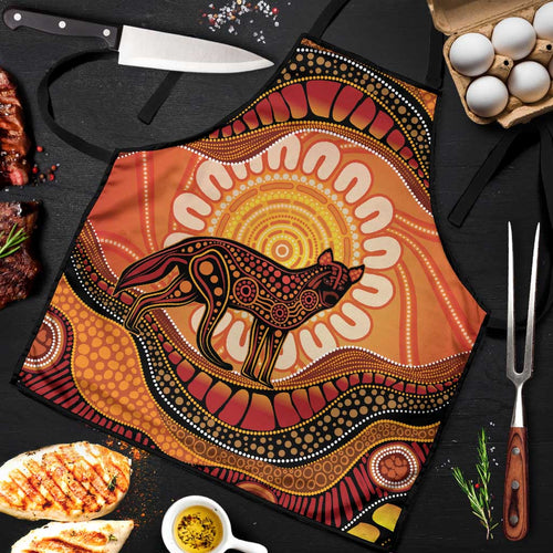 Indigenous Dingo Australia Apron Australian Aboriginal Art Proud