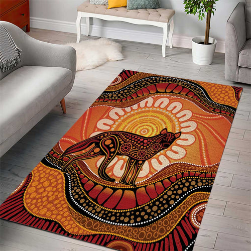 Indigenous Dingo Australia Area Rug Australian Aboriginal Art Proud