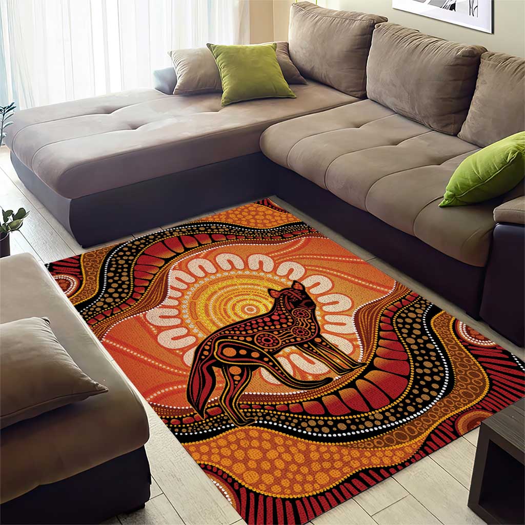 Indigenous Dingo Australia Area Rug Australian Aboriginal Art Proud