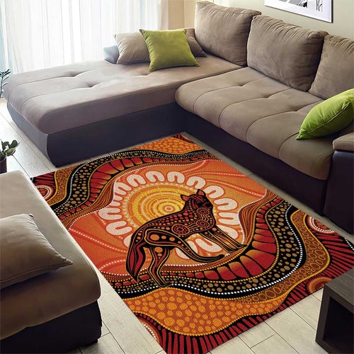 Indigenous Dingo Australia Area Rug Australian Aboriginal Art Proud