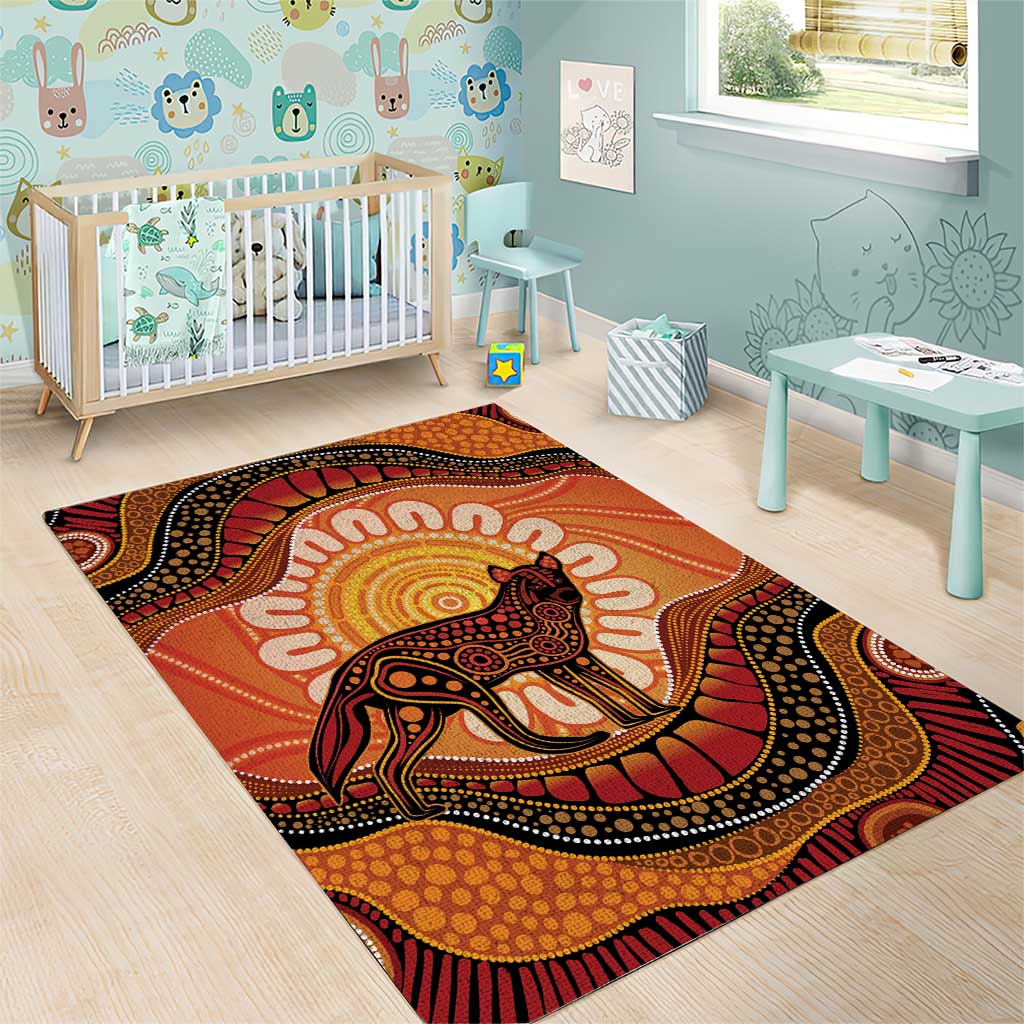 Indigenous Dingo Australia Area Rug Australian Aboriginal Art Proud
