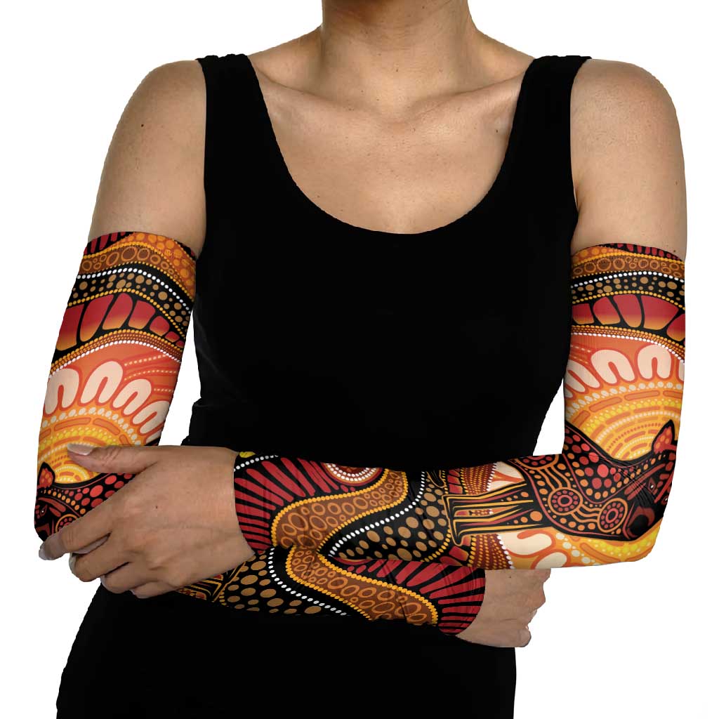 Indigenous Dingo Australia Arm Sleeves Australian Aboriginal Art Proud