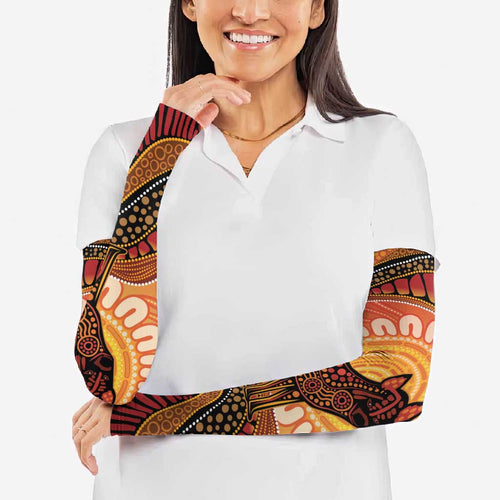Indigenous Dingo Australia Arm Sleeves Australian Aboriginal Art Proud