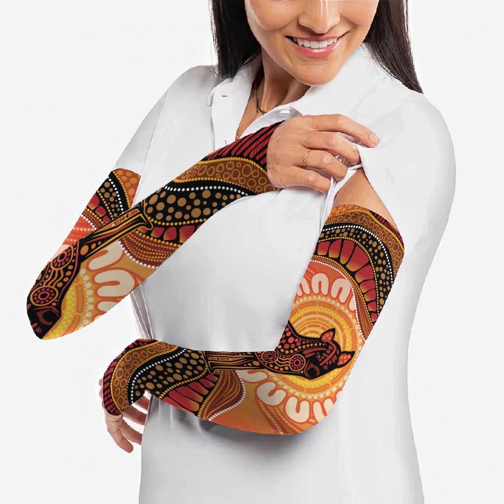 Indigenous Dingo Australia Arm Sleeves Australian Aboriginal Art Proud