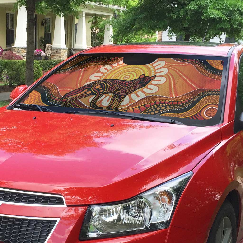 Indigenous Dingo Australia Auto Sun Shade Australian Aboriginal Art Proud