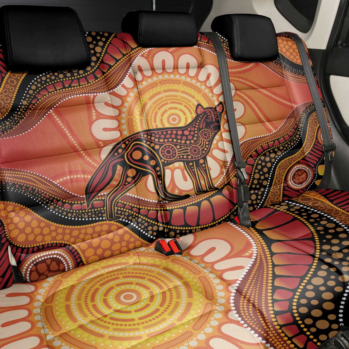 Indigenous Dingo Australia Back Car Seat Cover Australian Aboriginal Art Proud